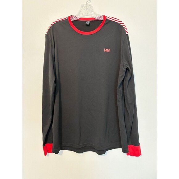 HELLY HANSEN Mens Crew Neck Black And Red Thermo Top Pullover Size XXL - Picture 1 of 6